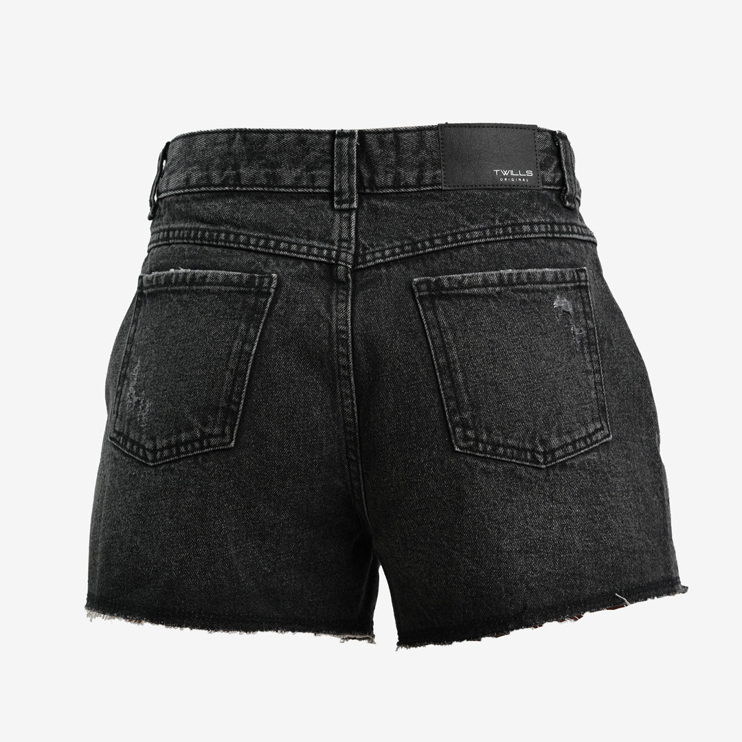 Stacy Black Denim Shorts