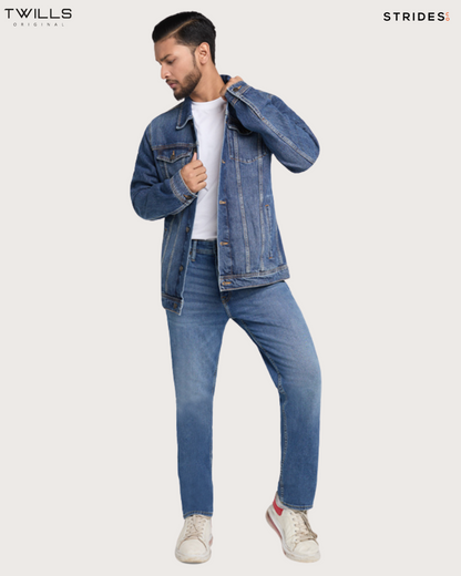 Classic Trucker Denim Jacket - Mid Blue