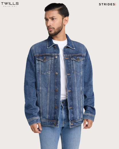 Classic Trucker Denim Jacket - Mid Blue