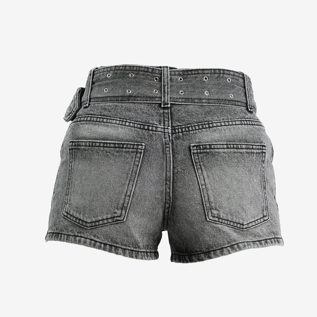 Nicky Blue Denim Shorts With Belt