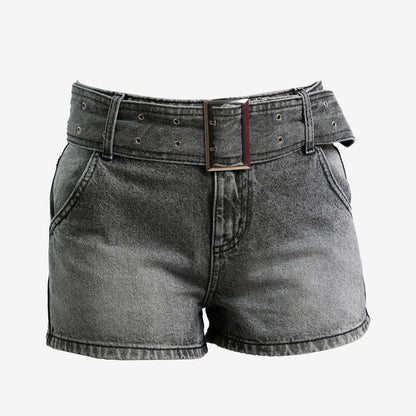 Nicky Blue Denim Shorts With Belt