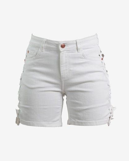 Orky White Denim Shorts