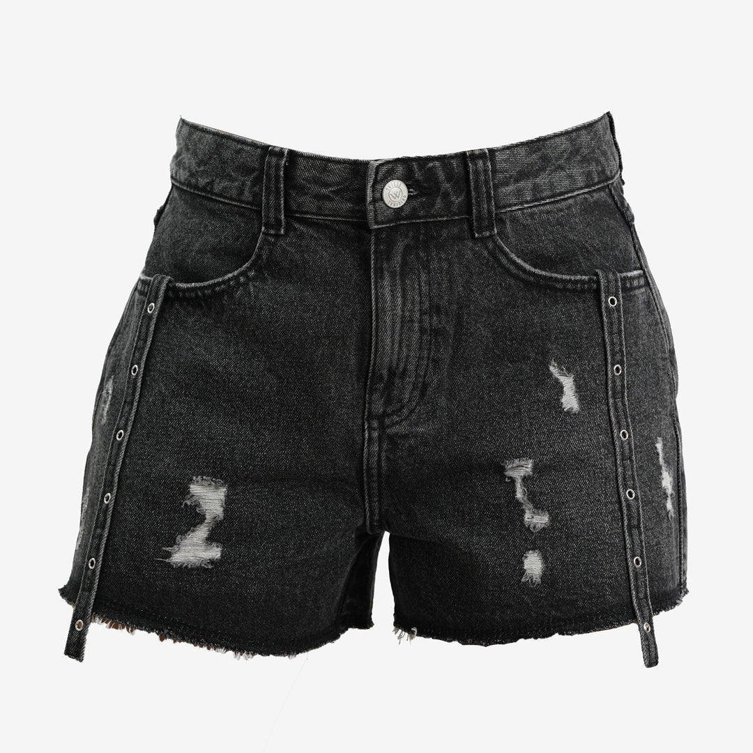 Stacy Black Denim Shorts