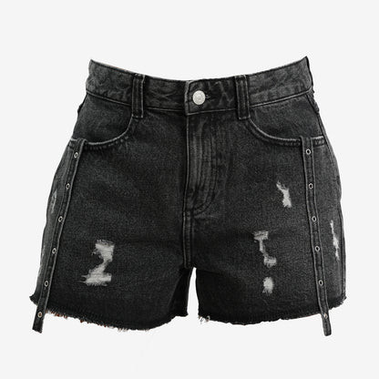 Stacy Black Denim Shorts
