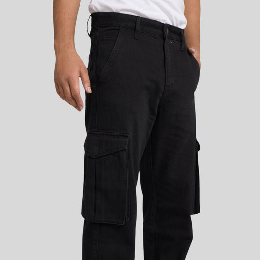 Urban Swagger Black Denim Cargo Pants