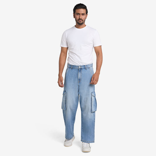 Urban Swagger Denim Cargo – Light Blue