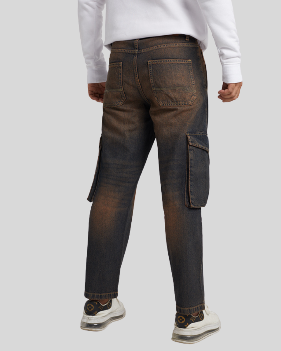 Urban Swagger Brown Denim Cargo Pants