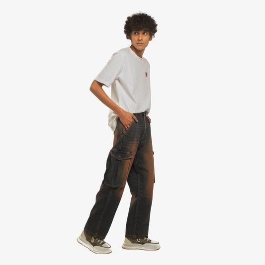 Urban Swagger Brown Denim Cargo Pants