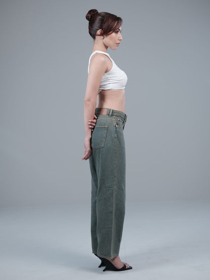 Kris Green Mist Wideleg Jeans