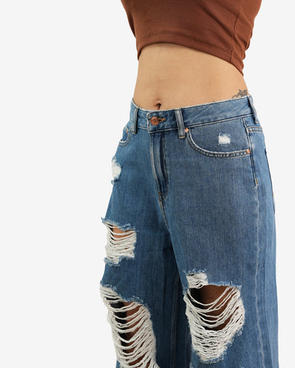 Kris Sunny Freyed  Wideleg Jeans