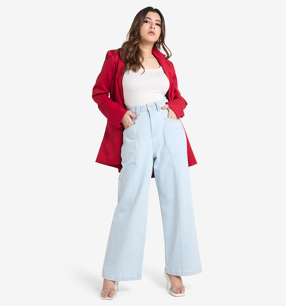 Kris Sky Blue Wideleg Jeans