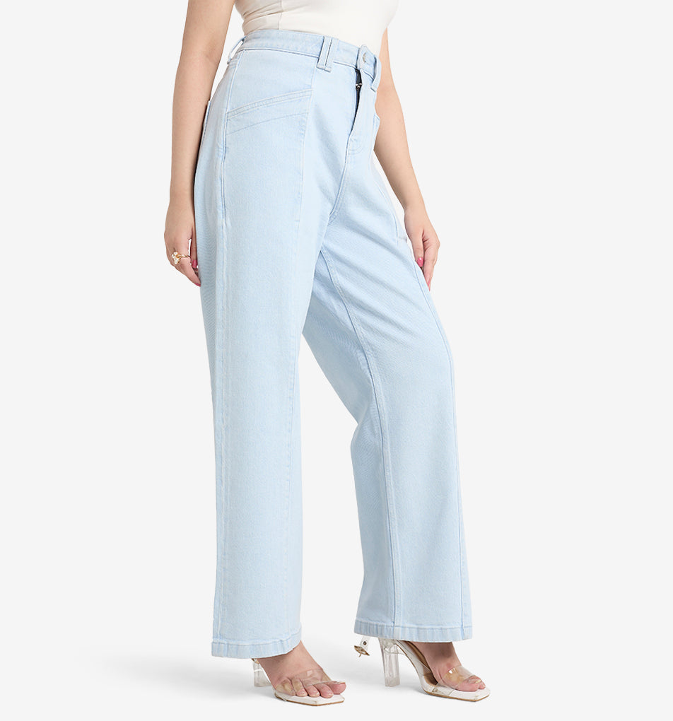 Kris Sky Blue Wideleg Jeans