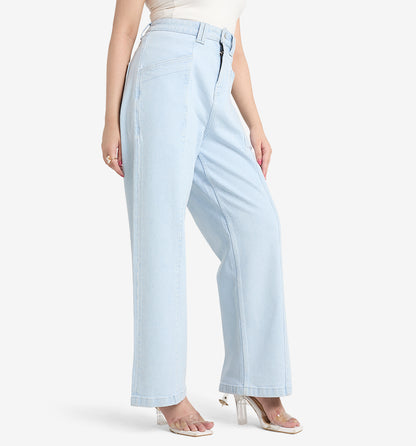 Kris Sky Blue Wideleg Jeans