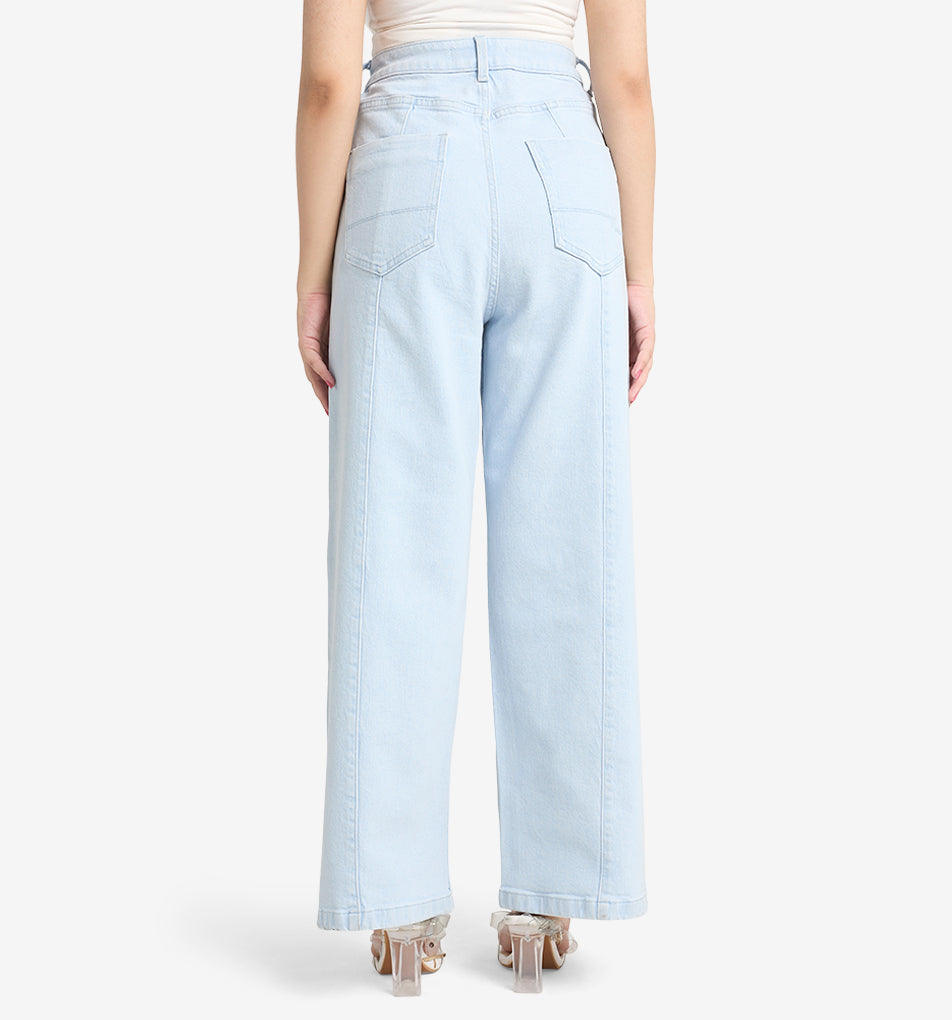 Kris Sky Blue Wideleg Jeans