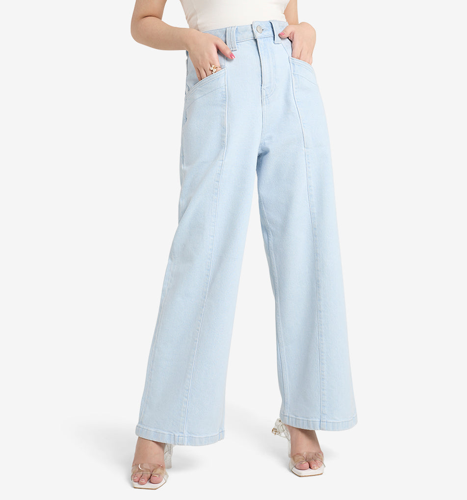 Kris Sky Blue Wideleg Jeans
