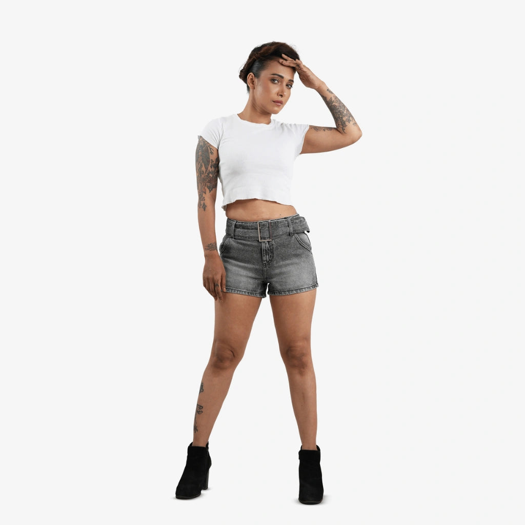 Nicky Black Denim Shorts