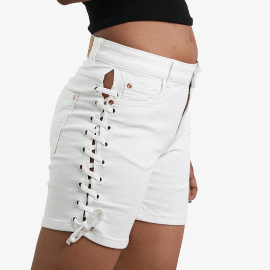 Orky White Denim Shorts