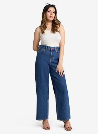 Kris Dark Blue Wideleg Jeans
