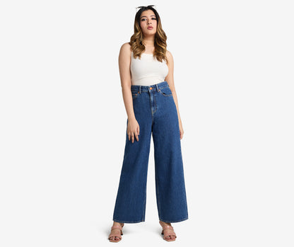 Kris Dark Blue Wideleg Jeans