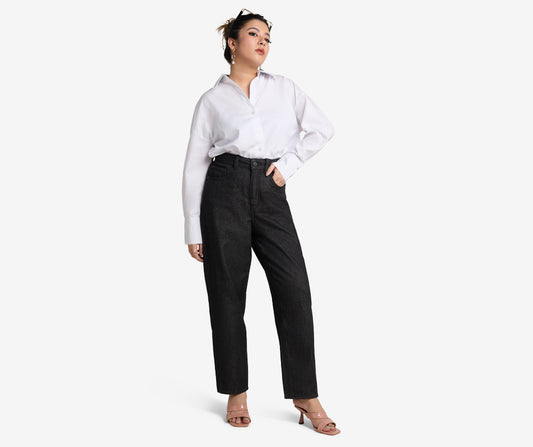 Kylie Graphite Black Mom Jeans