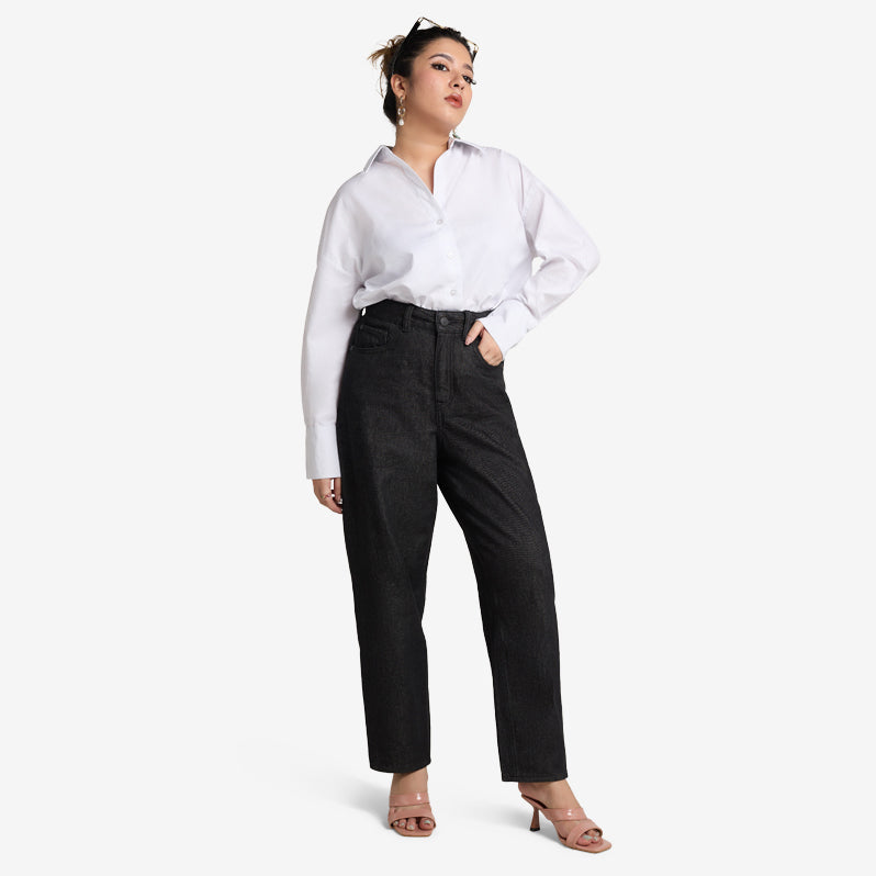 Kylie Graphite Black Mom Jeans