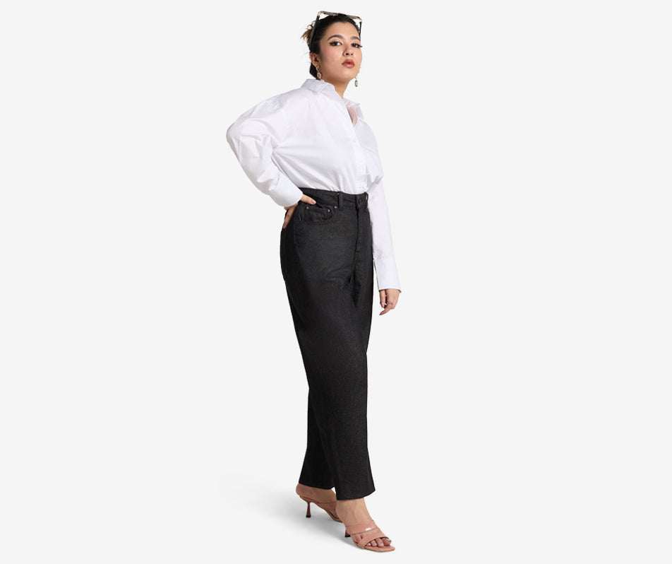 Kylie Graphite Black Mom Jeans